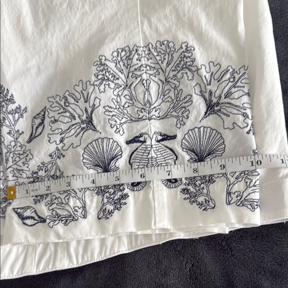 Chico's White Crops with Navy Blue Seashore Embroidery - Picture 8 of 8